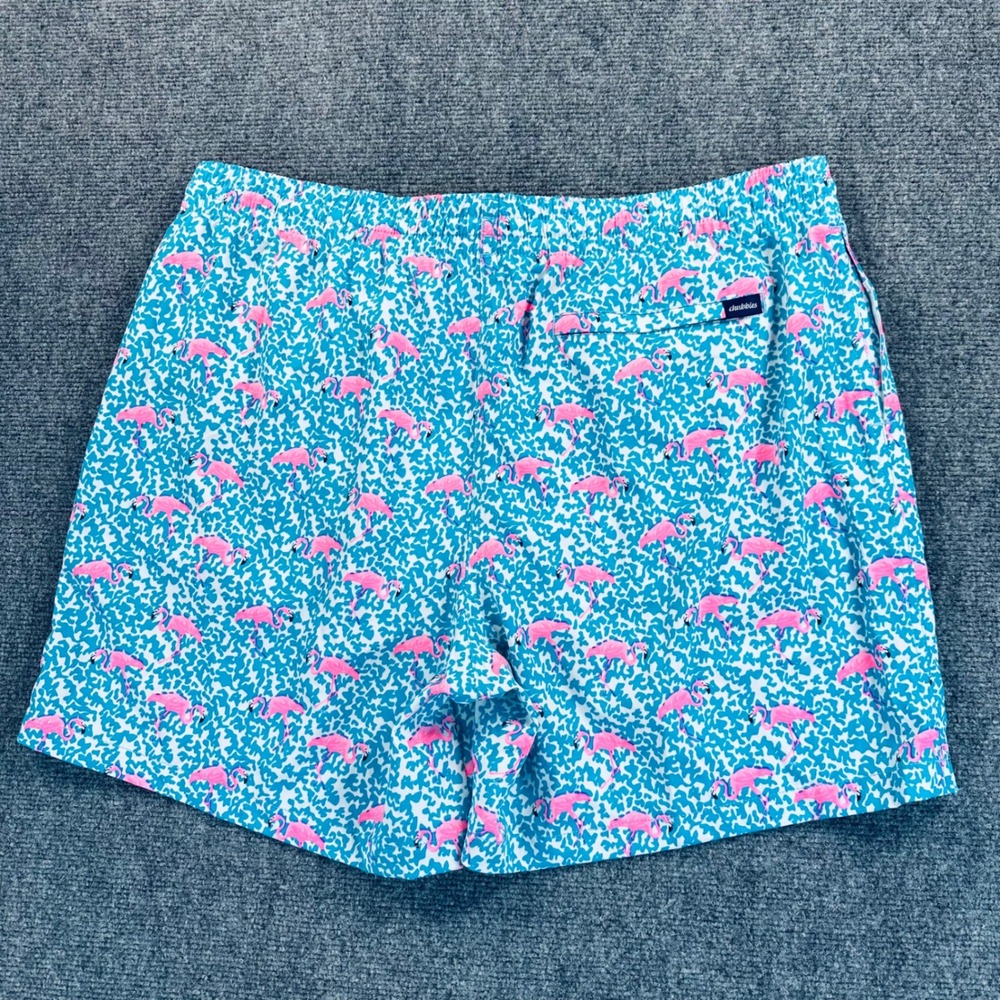 Chubbies Mens 2XL 5.5" Mesh Lined Domingos Are For Flamingos Swim Trunks Blue - Picture 3 of 14